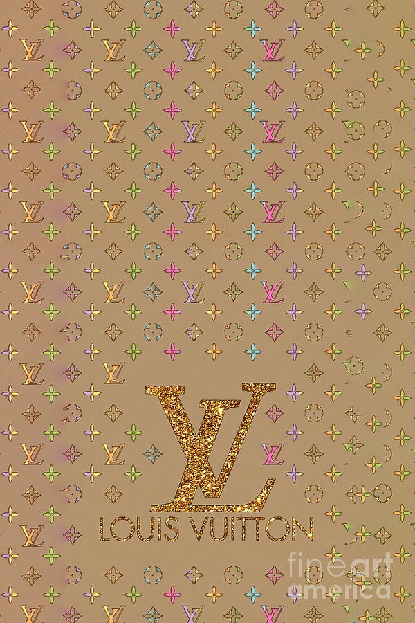 Louis Vuitton Lv Logo Glitter Sparkly Colorful Digital Art by Alexis ...