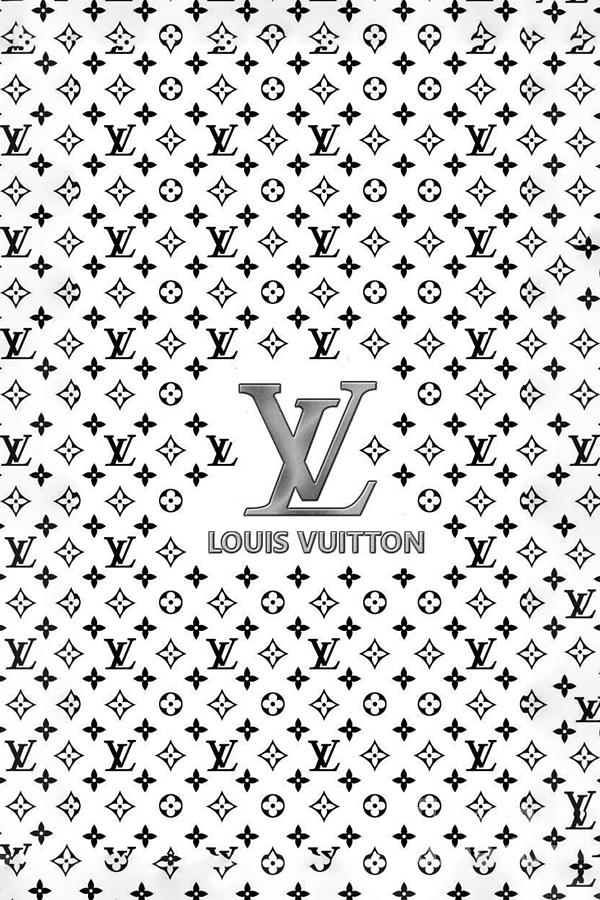 Louis Vuitton White Logo Digital Art by Shirley Ricard