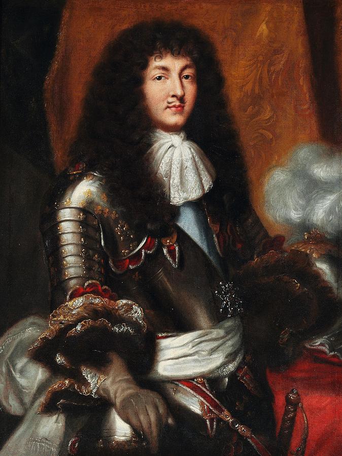 Louis XIV with dark fullbottomed wig and armour Painting by Pierre ...