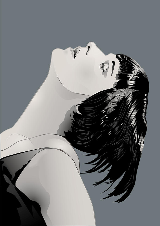 Louise Brooks in Berlin - Slate Azure Digital Art by Louise Brooks