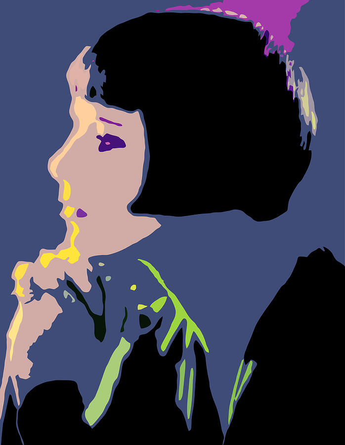 Side Profile Digital Art - Louise Brooks - The Ooze of the Muse by Louise Brooks