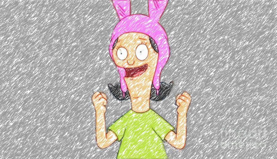 Louise excited Drawing by Darrell Foster