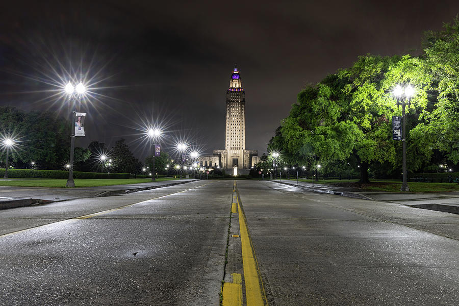 Louisiana Capitol And Street Photograph