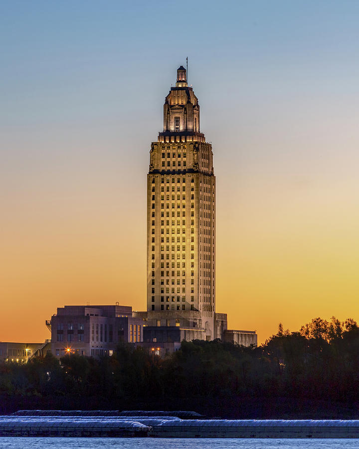 Louisiana Capitol Sunrise Photograph by Rod Best