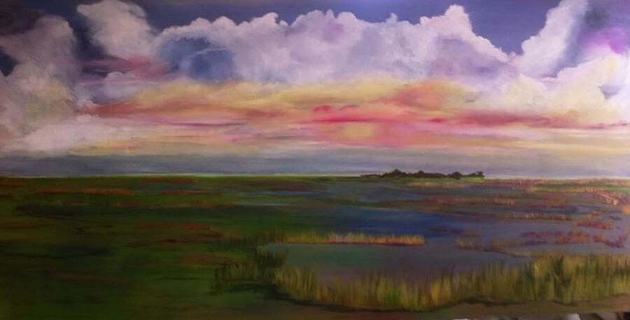 Louisiana Sunset  Painting by Monica Hebert