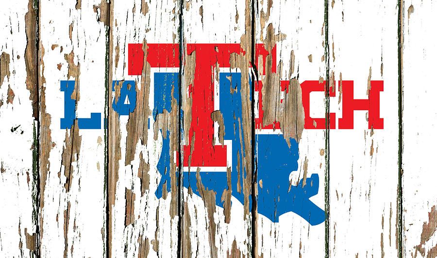 Louisiana Tech University Vintage College Logo Peeling Barn Wood Paint ...