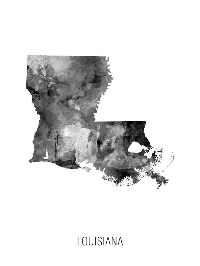 Louisiana Map Digital Art - Louisiana Watercolor Map #46 by Michael Tompsett