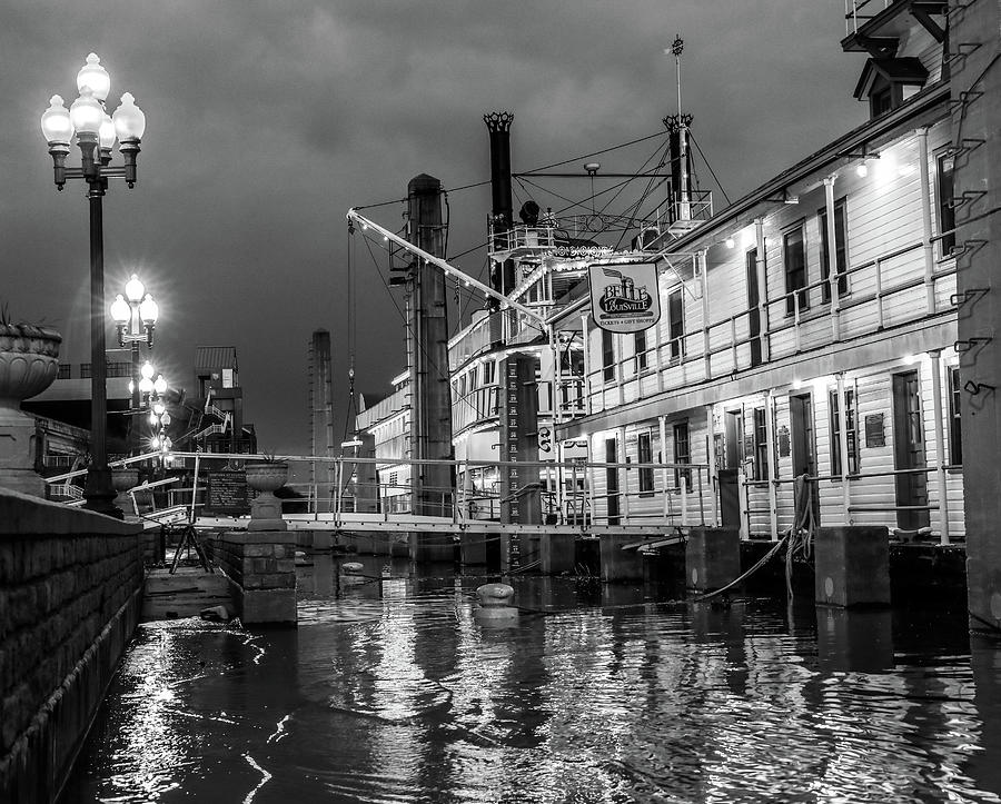Louisville At Night Black And White Photograph by Dan Sproul