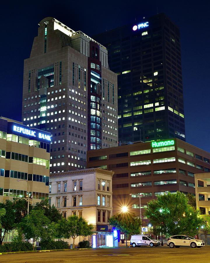 Louisville Buildings At Night Photograph