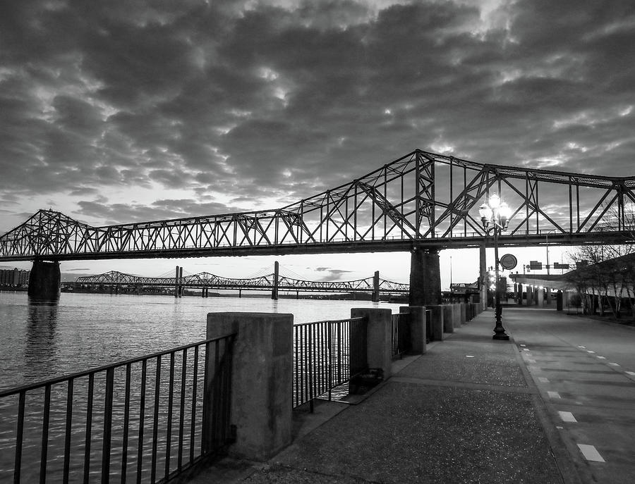 Louisville Dawn Black And White Photograph by Dan Sproul