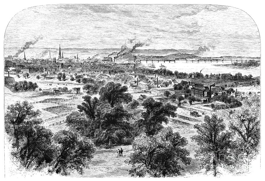 Louisville, Kentucky, 1874 Drawing by Alfred R Waud
