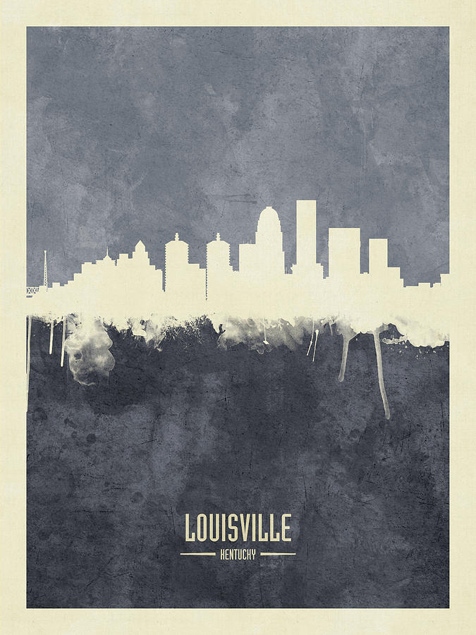 Louisville Kentucky City Skyline #44 Digital Art by Michael Tompsett