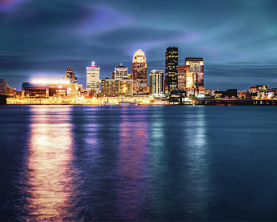 Louisville Kentucky Riverfront Skyline Lights Photograph by Gregory ...