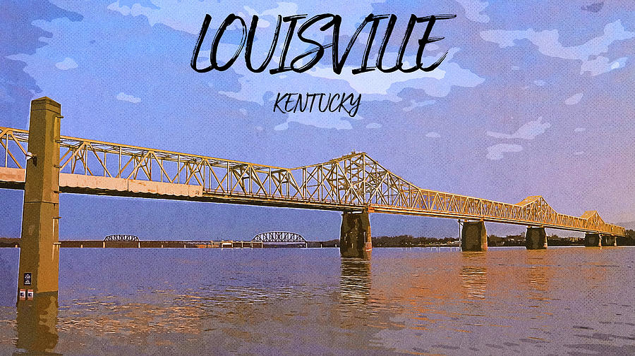 Louisville Kentucky Travel Poster Digital Art by Dan Sproul