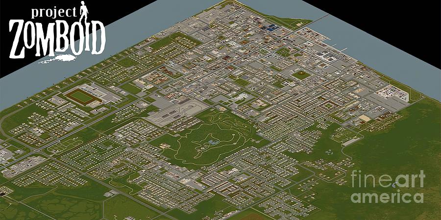 Louisville Map Project Zomboid Painting by Mia Oscar | Pixels