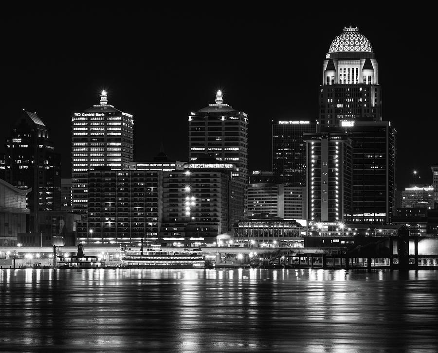 Louisville Night Black And White Photograph by Dan Sproul