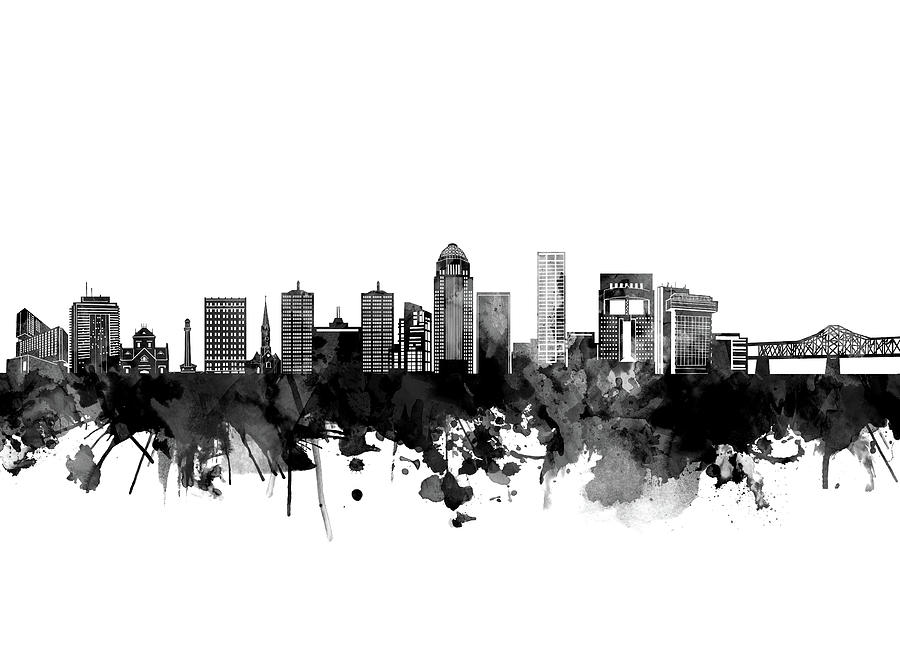 Louisville Skyline Bw Digital Art by Bekim M - Fine Art America