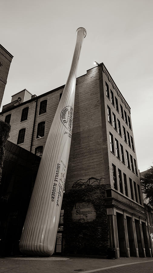 Louisville Slugger Museum Baseball Bat  - Sepia Vertical Panorama Photograph