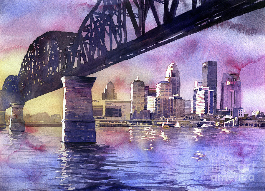 Louisville Sunset Painting by Ryan Fox