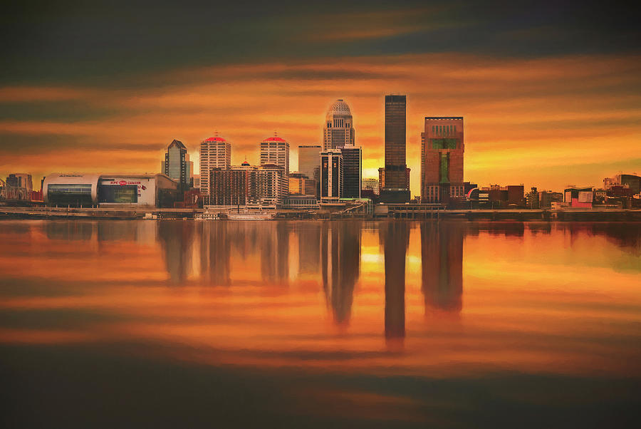 Louisville Sunset Waves Digital Art by Dan Sproul