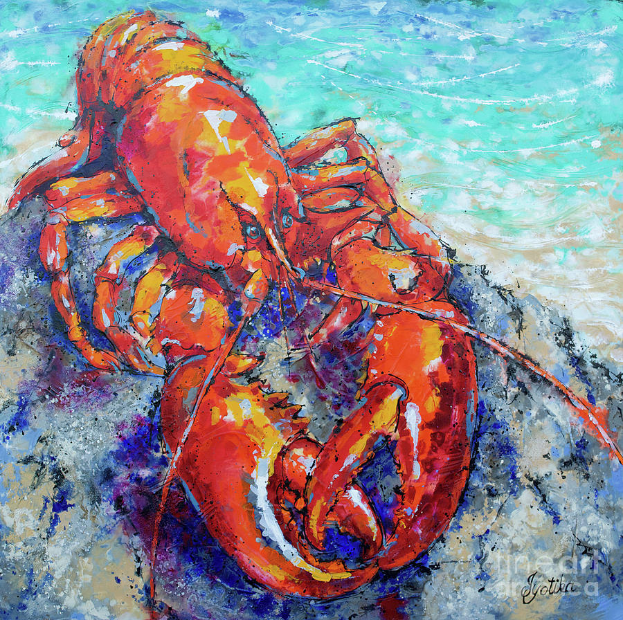  Lounging Lobster  Painting by Jyotika Shroff
