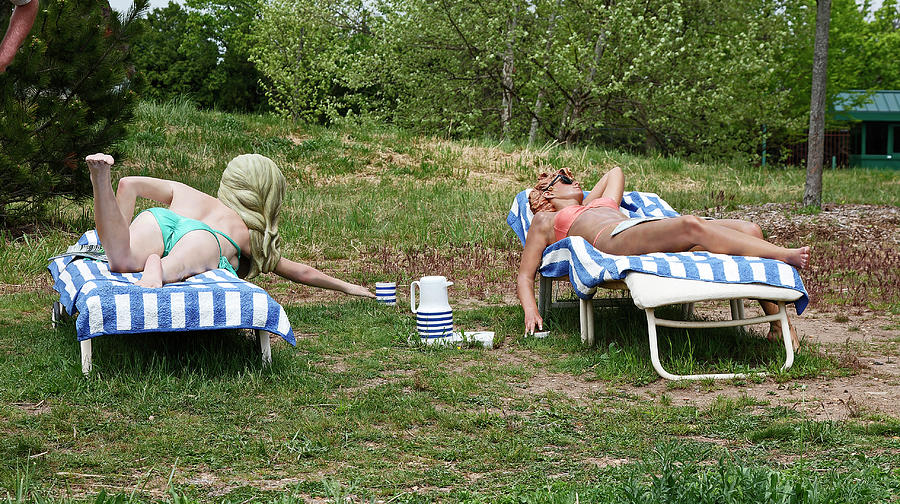Relaxing Photograph - Lounging Statues by Sally Weigand