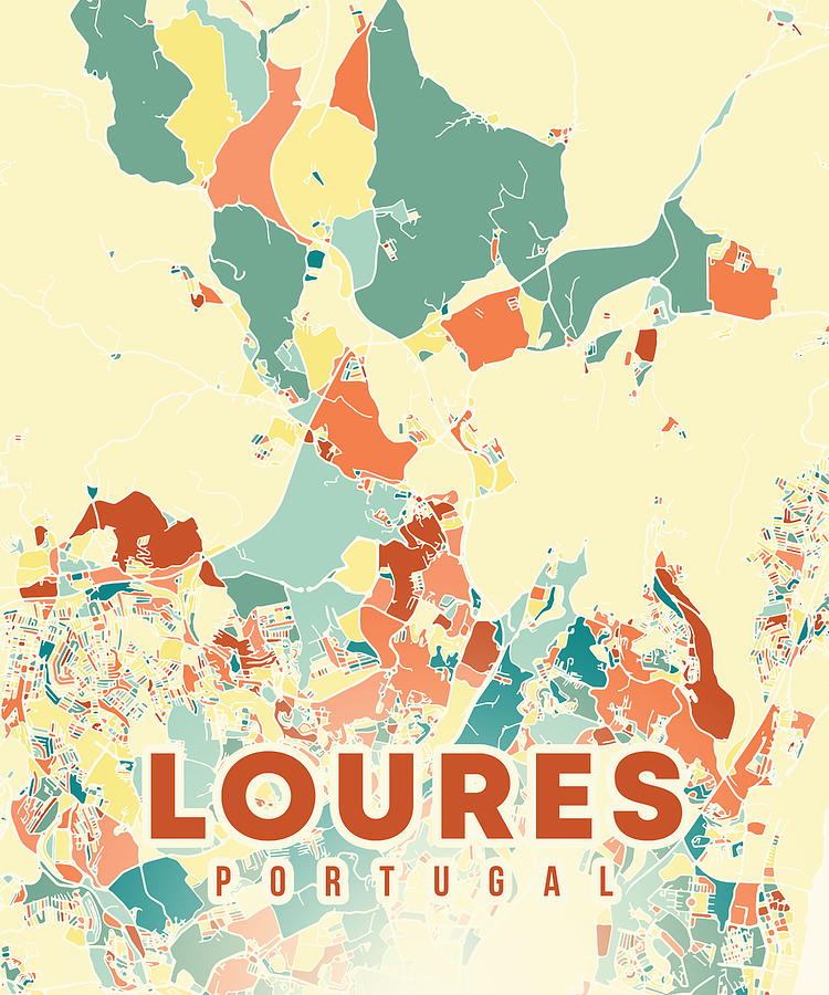 Loures Portugal Map Digital Art by Alexandru Chirila - Fine Art America