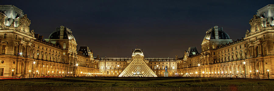 Greek Photograph - Louvre at Night by Spencer Bawden