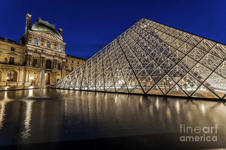 Louvre Lighted  Photograph by Daniel M Walsh