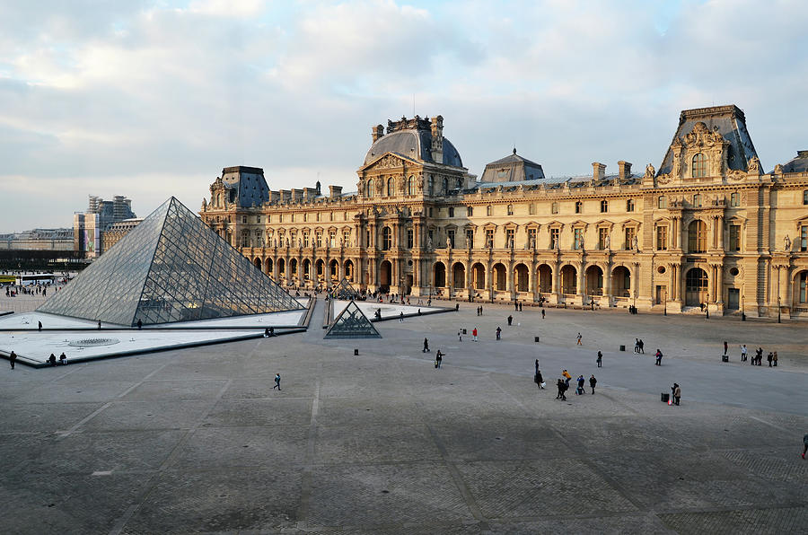 Louvre Museum Courtyard at Sunset Paris France Photograph by Shawn OBrien