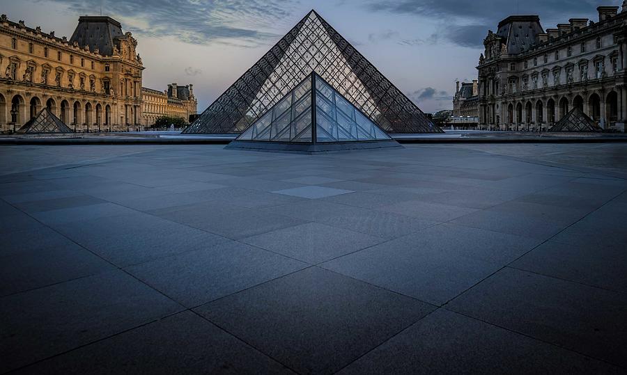 Louvre Triangles at Dawn- Alternate Photograph by Dave Koch