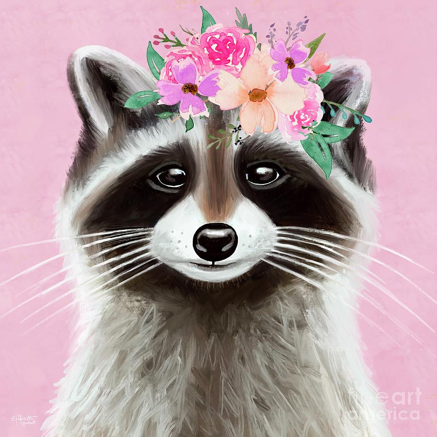 Lovable Raccoon  Painting by Elizabeth Robinette Tyndall