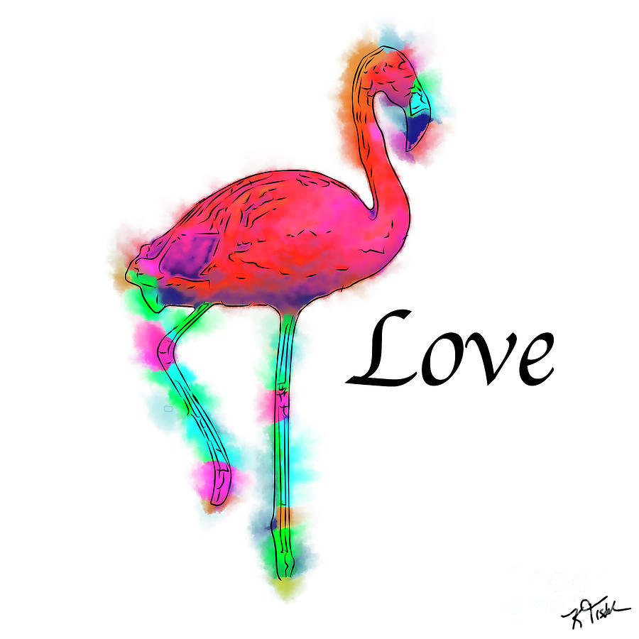 Love - Abstract Flamingo Step Digital Art by Kirt Tisdale