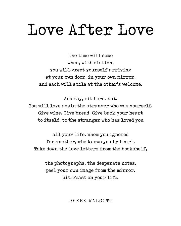 Typography Digital Art - Love After Love - Derek Walcott Poem - Literature - Typewriter Print 1 by Studio Grafiikka