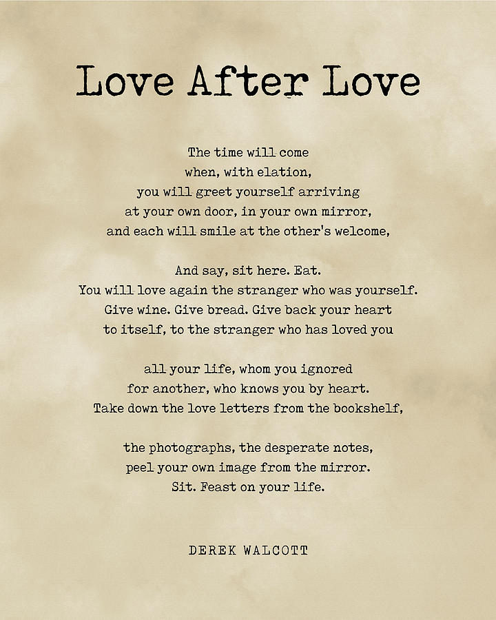 Love After Love - Derek Walcott Poem - Literature - Typewriter Print 3 - Vintage Digital Art by Studio Grafiikka