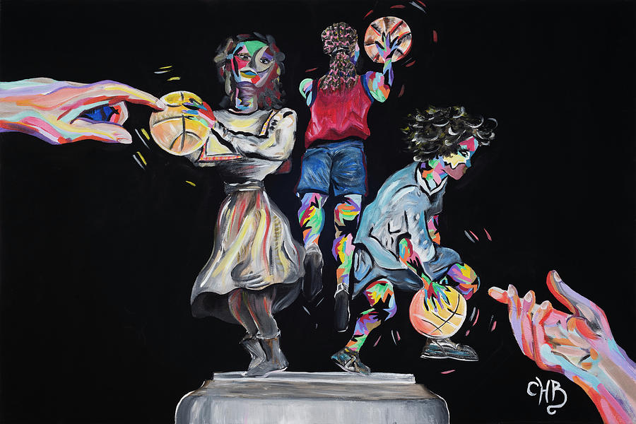 Love and Basketball Painting by Chiquita Howard-Bostic