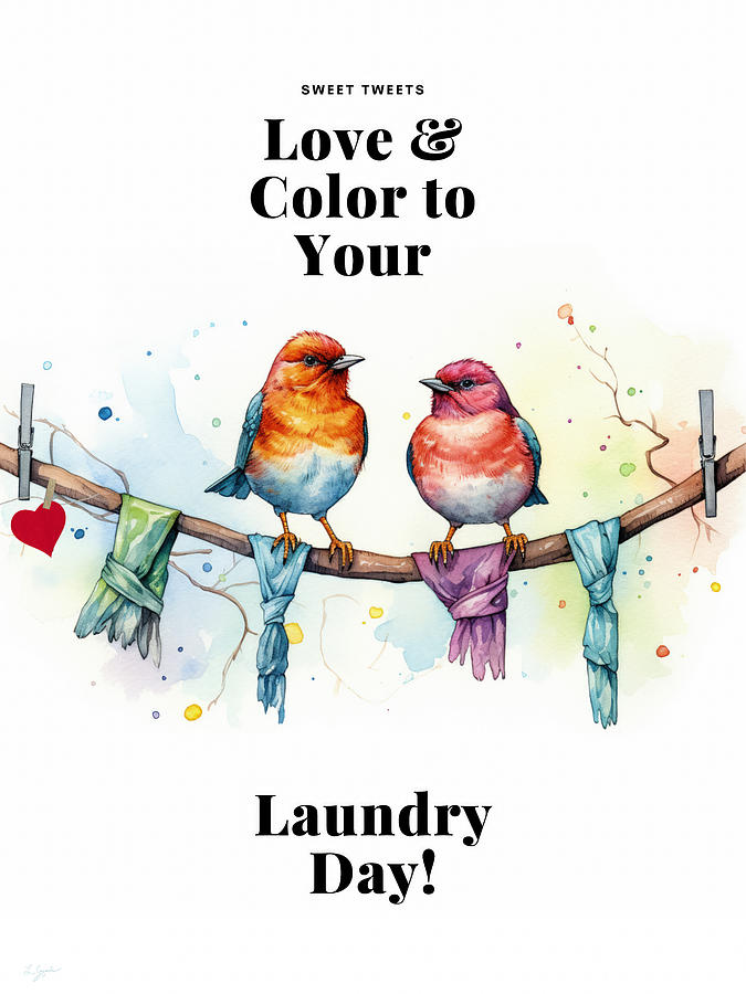 Laundry Painting - Love and Color by Lourry Legarde