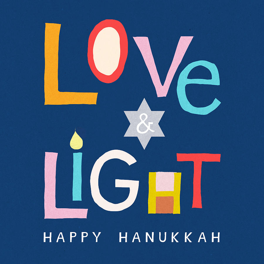 Love and Light Hanukkah- Art by Linda Woods Digital Art by Linda Woods