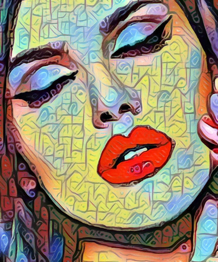 Love And Passion Portrait Of A Woman Crop 2 Painting by Tony Rubino