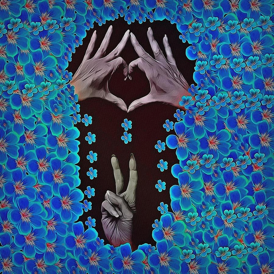Love And Peace In My Free Hands Pop-culture Mixed Media