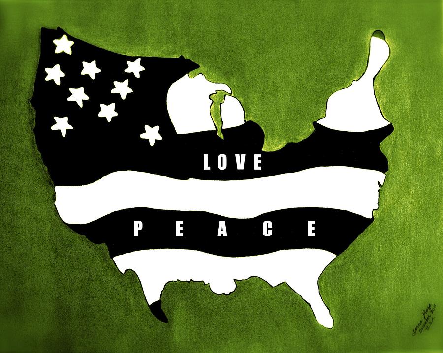 Love And Peace Mixed Media by Lorna Maza