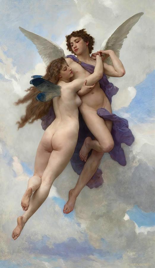 Love and Psyche - Large Size Painting by Bouguereau