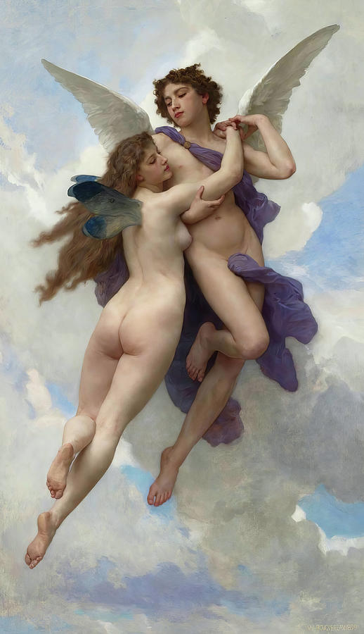 Angel Painting - Love And Psyche by William-Adolphe Bouguereau