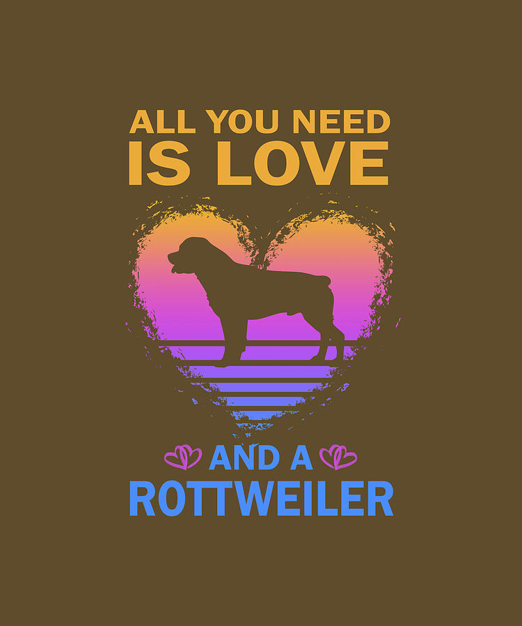 Love and Rottweiler Digital Art by Job Shirts - Fine Art America