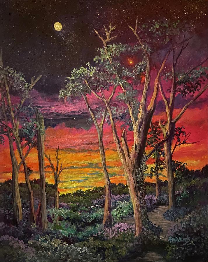 Sunset Painting - Love and the Evening Star by Rand Burns