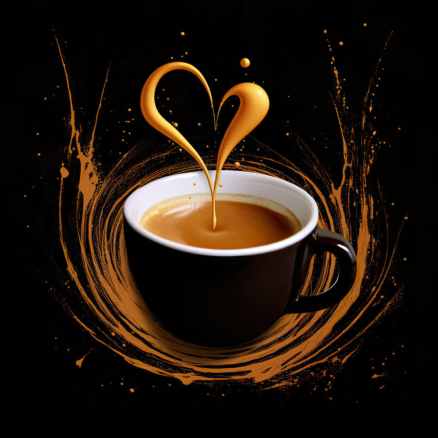 Coffee Digital Art - Love At First Sip by Lourry Legarde