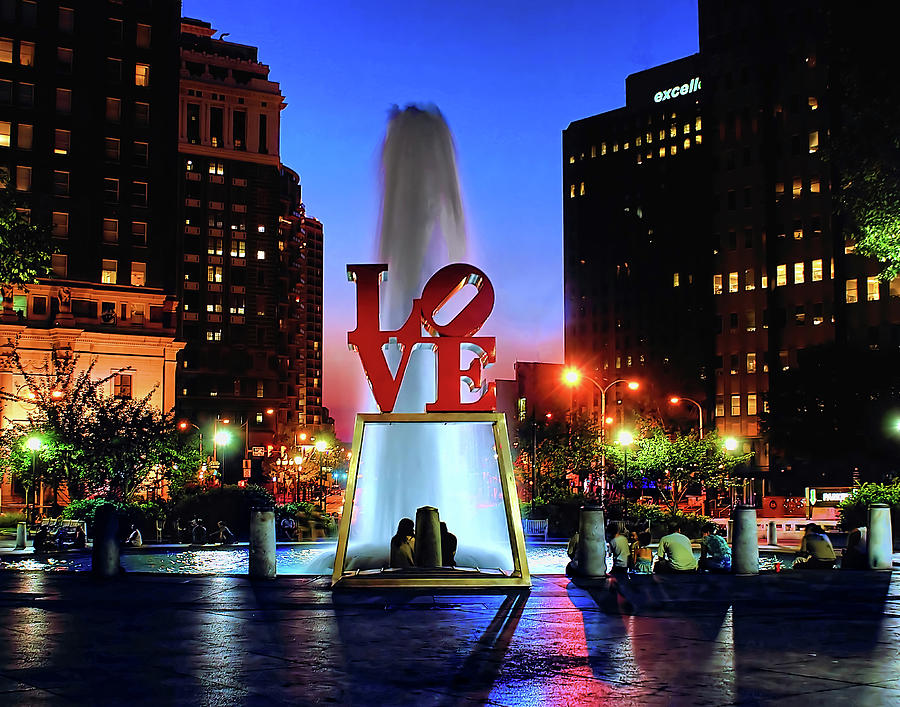 Architecture Photograph - LOVE at Night by Nick Zelinsky Jr