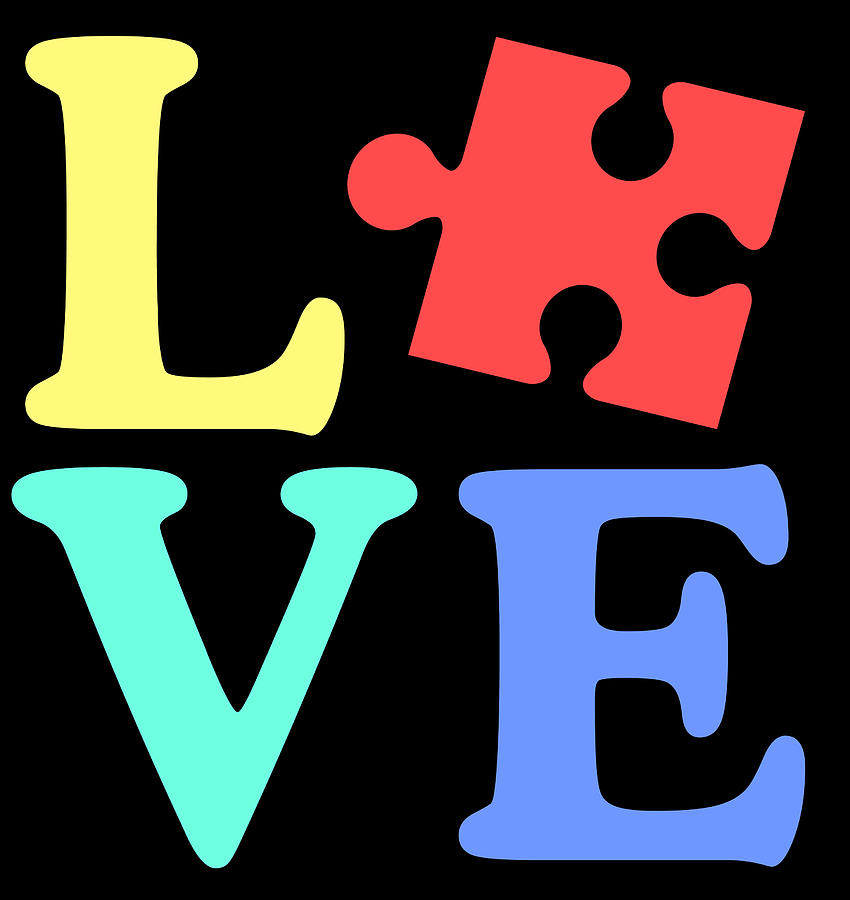 Autistic Digital Art - Love Autism Awareness by Jacob Zelazny