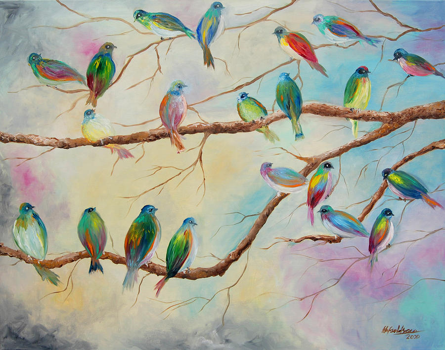 Love birds Painting by Hafsa Idrees
