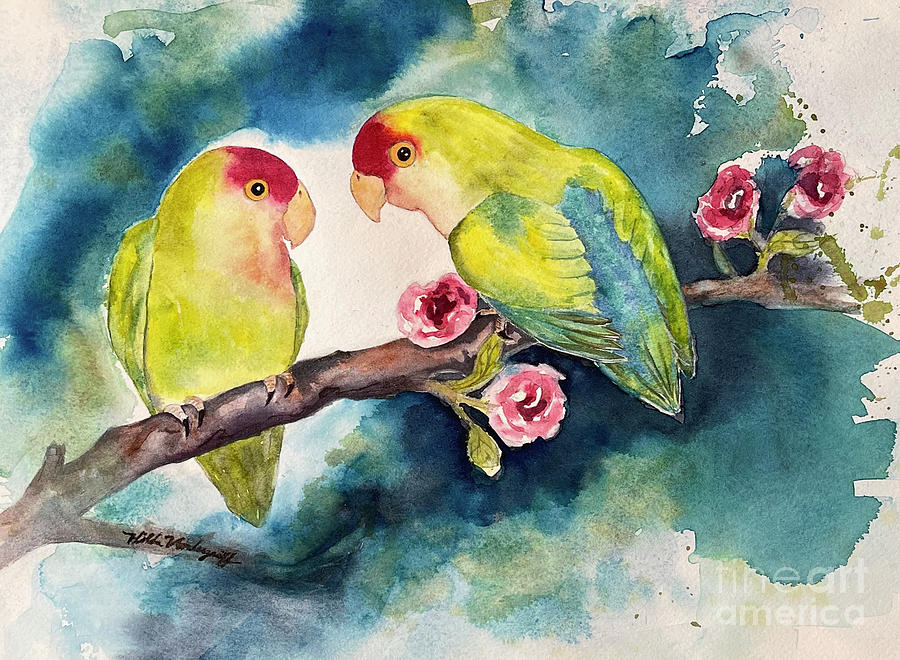 Love Birds Painting by Hilda Vandergriff